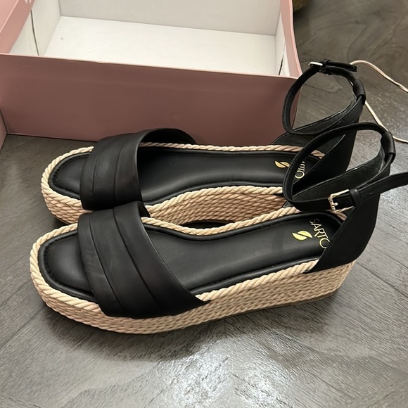 Franco Sarto Sandals Via Black Leather - Picture 5 of 12